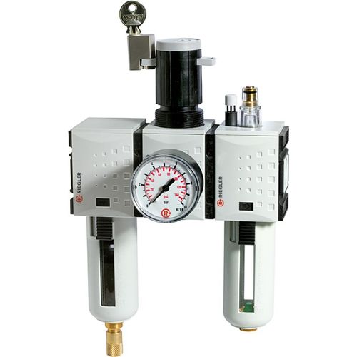 Riegler Wartungseinheit 3-tlg. »FUTURA«, PC, BG 2, G 1/2, 0,5-16 bar, VA