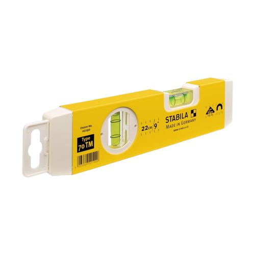 STABILA Torpedo-Wasserwaage Type 70 TM 22 cm mit Magnetsystem (02190)