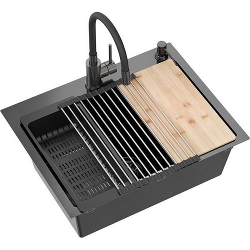 REA Stahlspüle Luke 110 Black Metalic