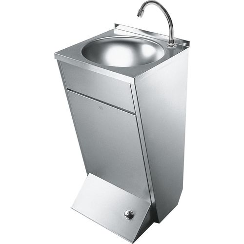 KWC AR Einzelwaschtisch, ANIMA, Edelstahl, 450x850x451 mm, Fußbetätigung