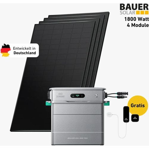 1800 Watt, Bifazial Komplettset, Balkonkraftwerk, Zendure Solarflow 800 Pro, Halterung Fassade 50-70 Grad Image