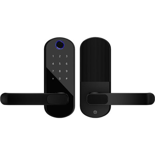 INF Smartes Fingerabdruck Türschloss - Keyless Entry für Holzinnentüren Schwarz