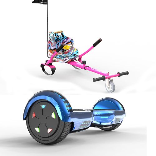 RCB 6,5" Hoverboard ,Hoverboard Kinder mit Go-Kart,Offroad-Hoverboards mit Bluetooth LED Geschenk für Kinder Erwachsene