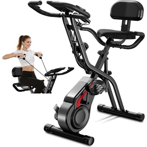 Heimtrainer, 5-in-1-Fitnessgerät für Zuhause, 300 LBS Belastbarkeit, Rückenstütze, Indoor-Trainingsfahrrad für das Heim-Fitnessstudio,