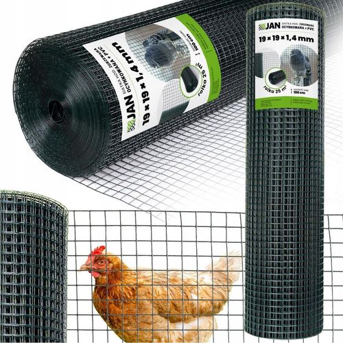 Knotengeflechtzaun - Grün - 19x19x1,4mm - 25m - 25kg