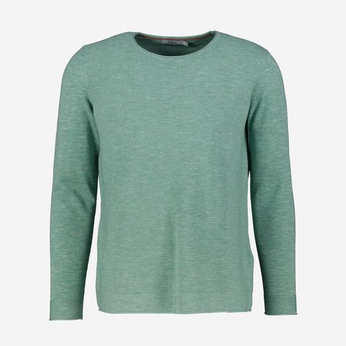 Grüner Pullover mit Melangemuster