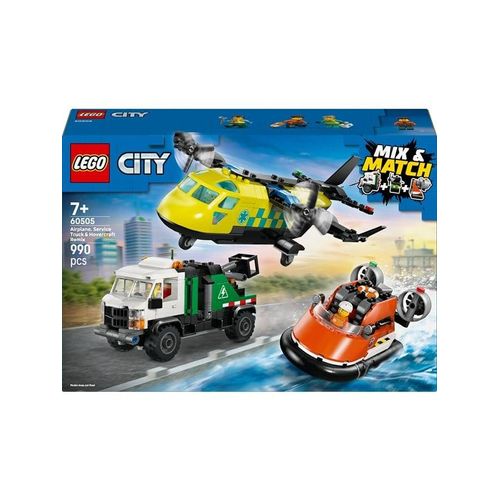 LEGO City 60505 Kombinationsset mit Flugzeug, Wartungsfahrzeug und Luftkissenboot