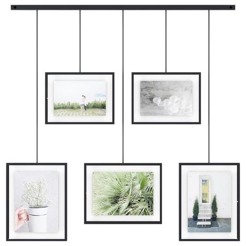 Umbra Collagen-Bilderrahmen , Schwarz , Metall, Glas , 5-teilig , 79.4x3.18x69.5 cm , Bilder und Zubehör, Bilderrahmen, Bilderrahmen-Collagen