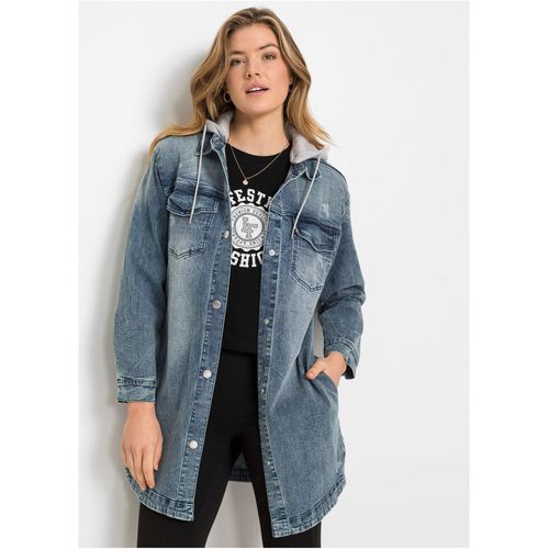 bonprix Jeansjacke mit Kapuze, blau, Gr.36, Jeansjacke mit Kapuze, 98% Baumwolle