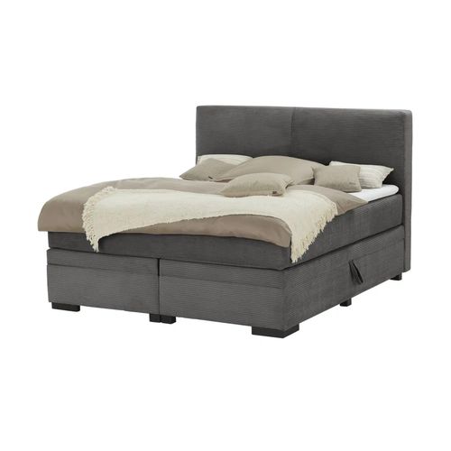 Boxi Boxspringbett mit Bettkasten Boxi Classic - grau - Materialmix - 160 cm - 125 cm - Möbel Kraft