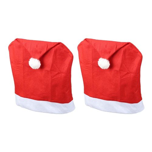 Weihnachten Stuhlhussen 2er Set I Rot I Nikolausmütze I Stuhlbezug Weihnachtsdeko Weihnachtsmütze Stuhldeko Husse Stuhl Stuhlüberzug