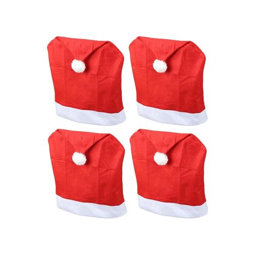 Stuhlhussen 4er Set Schwingstuhl Weihnachten I Rot I Nikolausmütze I Stuhlbezug Weihnachten Deko Weihnachtsmütze Stuhlabdeckung Stuhlbezug 4er Set