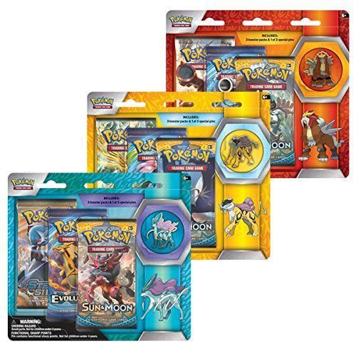 Pokemon Entei Pin 3-Pack Blister