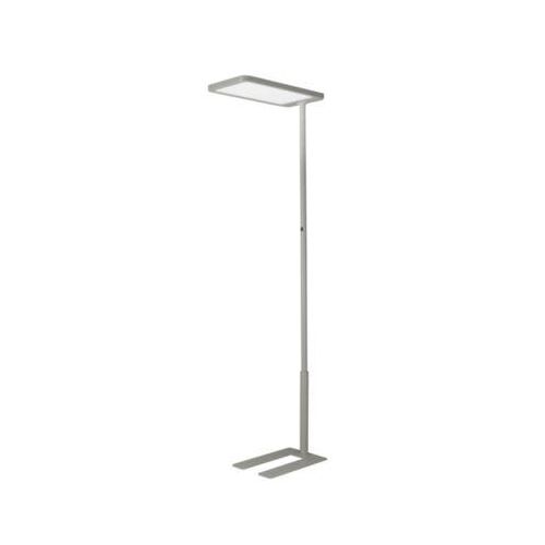 LED Stehleuchte Hansa-by-styro Capella, 80 W, 10400 lm, 4000 K, direktes/indirektes Licht, bildschirmarbeitsplatzfähig, dimmbar, silbergrau