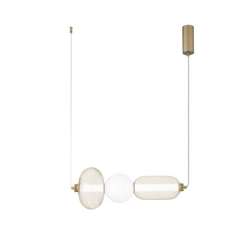 LED-Hängelampe INKAS, Höhe 53 cm, goldfarben Glas/Metall CCT