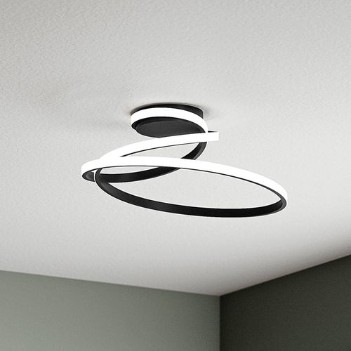 LED-Deckenlampe COASTER, schwarz, Länge 50 cm, Metall, CCT