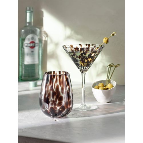 Gläser-Set, braun, schwarz, B:12,5cm H:18cm, Glas, Trinkgefäße