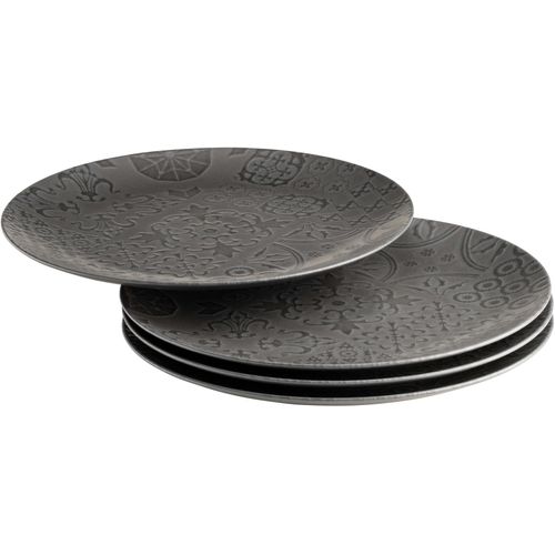 Platzteller MÄSER "Platzteller-Set Tiles, Steinzeug", braun, Ø:33cm, Steinzeug, Untersetzer