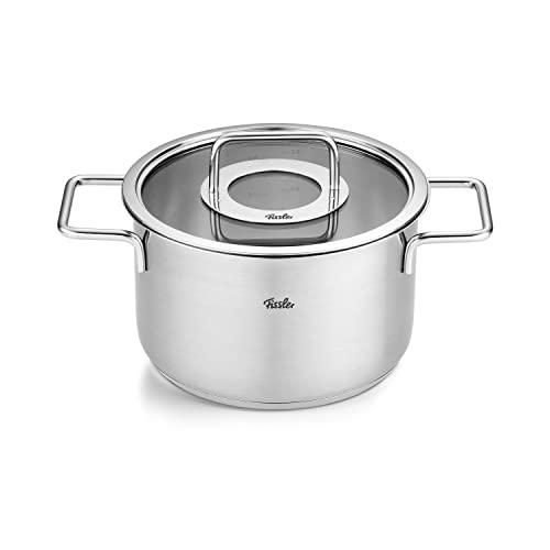 Kochtopf FISSLER "Fissler Pure Collection", silber (silberfarben), B:22cm H:17cm L:30,5cm Ø:20cm, Töpfe, Kochtopf, Made in Germany