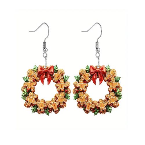 Paar Ohrhänger ADELIA´S "Weihnachtsschmuck Ohrringe Ohrhänger Weihnachtskranz aus Acryl", bunt, Ohrringe, Damen, Damen, Acryl, Weihnachtsschmuck Ohrhänger Weihnachtskranz aus Acryl
