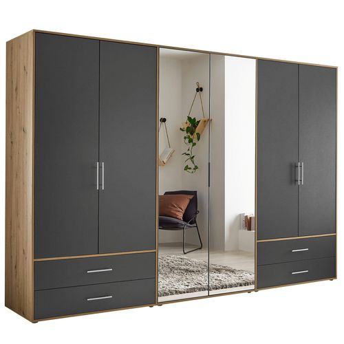 Drehtürenschrank - Artisan Eiche - graphit - 305 cm Image