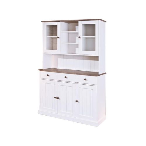 Buffet WESTERLAND - weiß-sepia - Kiefer massiv - 191 cm hoch Image