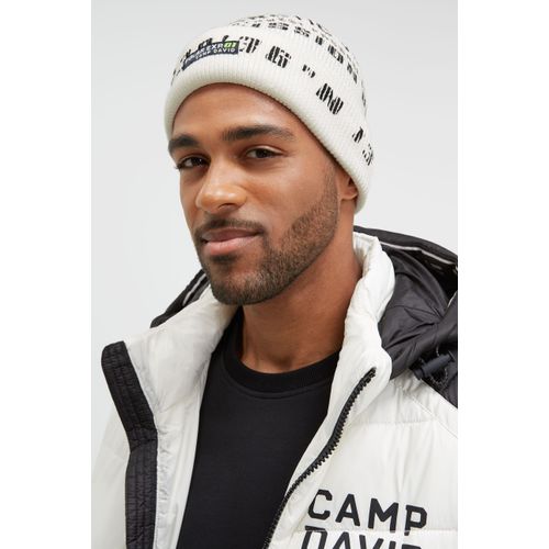 Strickmütze CAMP DAVID, Damen, Gr. onesize, weiß, Baumwolle, bedruckt, Mützen Strickmütze, aus Baumwolle