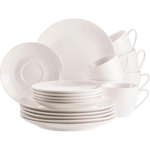 Kaffeeservice MÄSER "BELMIRA, Geschirr-Set, Porzellan", weiß, 18 Stk., Porzellan, Geschirr-Sets, Kaffeeservice