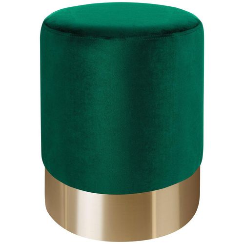 Xora Hocker, Grün, Gold, Metall, Textil, rund, 35x42x35 cm, Stoffauswahl, Wohnzimmer, Hocker, Sitzhocker