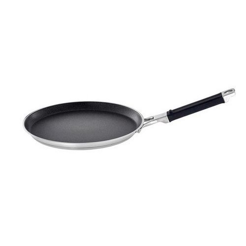 Rösle Crepespfanne Silence Pro, Schwarz, Edelstahl, Metall, rund, antihaftbeschichtet, geschmacksneutral, Kochen, Pfannen, Crepespfannen