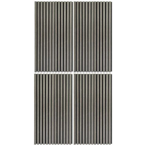 Xora Akustikpaneel, Grau, Eiche, Holz, Kunststoff, Pappel, furniert, 52x104x2.2 cm, Fsc, CE, Montage ohne Bohren, Tapeten & Wandverkleidungen, Akustikpaneele