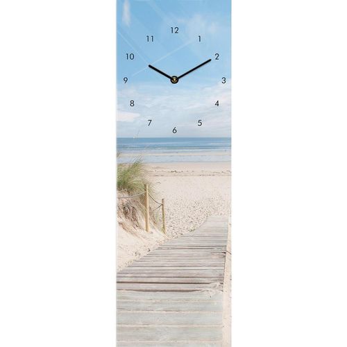 Euroart Wanduhr , Mehrfarbig , Glas , 20x60x3.1 cm , Dekoration, Uhren, Wanduhren