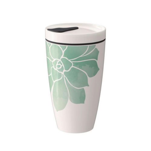 like.Villeroy & Boch Coffee-To-Go-Becher TO GO, TO Stay , Weiß, Beige , Keramik , Blätter , 0,35 L , Kaffee & Tee, Tassen, Thermobecher