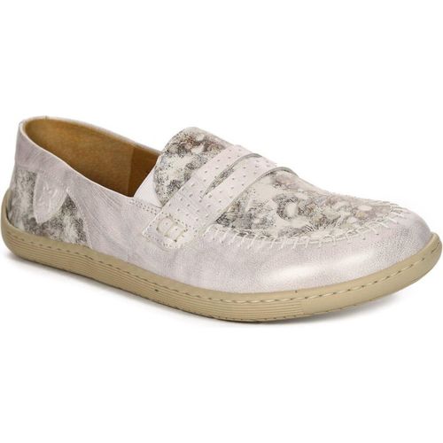 Elegante silberne Leder Schuhe mit weicher Lederinnensohle und leichter 1,5 cm Sohle