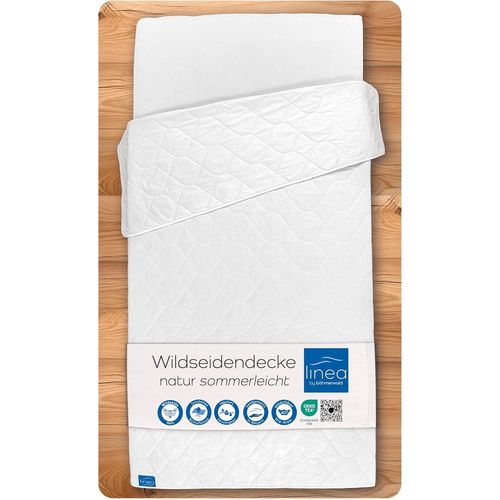 LINEA böhmerwald Natur Bettdecke, 100% Wildseide, Weiß, 155 x 220 cm