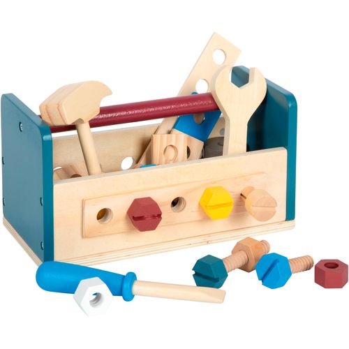 Spielwerkzeugkoffer SMALL FOOT "Werkzeugkasten/Werkbank Workshop", bunt, Spielwerkzeug, KinderB:31cm H:12cm L:25cm, aus Holz, B:31cm H:12cm L:25cm