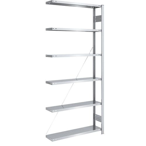 eurokraft pro Steckregal, Bauart leicht, einseitig, HxBxT 2500 x 1000 x 300 mm, verzinkt, Anbauregal