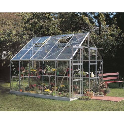 Halls Gewächshaus Magnum Gewächshaus aus Metall in Grün, Anzuchthaus mit 3 mm Wandstärke Treibhaus
