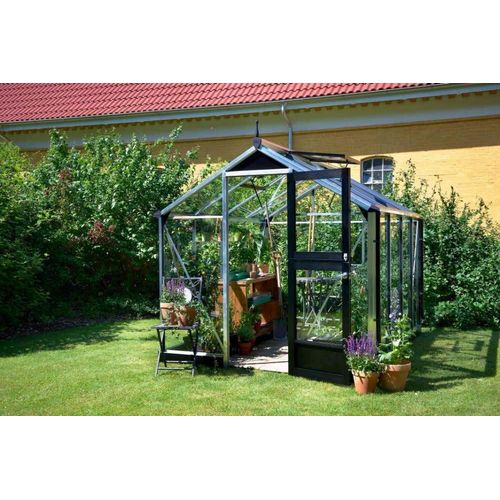 Gewächshaus JULIANA Compact 5,0 m² 10 mm Stegdoppelplatten 224 x 224 cm Aluminium