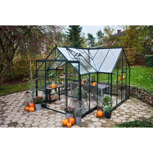 Halls Gewächshaus Garden Room Gewächshaus aus Metall in Grün, Anzuchthaus mit 3 mm Wandstärke Treibhaus