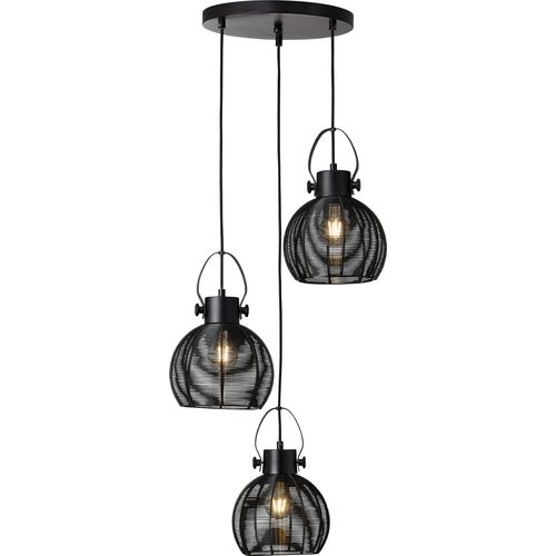 Brilliant Lampe Pendellampe Pendelleuchte Pendel Leuchte 3 flg. schwarz 85493/06