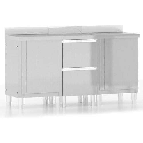 vidaXL Gewerbliche Küchenschränke 3-tlg. Edelstahl