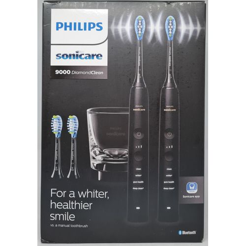 Philips -- Diamondclean 9000 Elektrische Zahnbürste Doppelpack 2 Power Elektrische White ;Zahnbürste;Gesundheit;Power;Elektrische; White