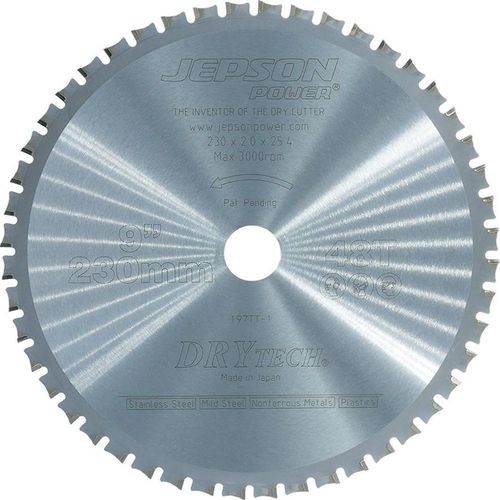 Jepson HM-Sägeblatt Drytech D=230x25,4x2,0mm 48Z für Stahl u. Inox
