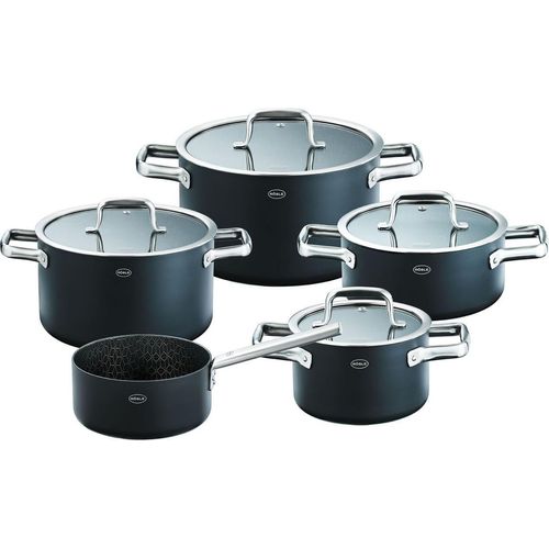 RÖSLE "RÖSLE Topfset EBONIC 5-tlg. ProNero Keramik-Wabenbeschichtung"