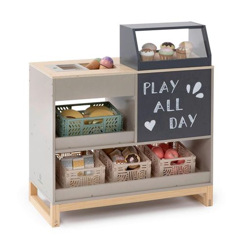 Musterkind Kaufladen Vinca, Natur, Hellgrau, Holz, 30x64x59 cm, unisex, EN 71, CE, FSC 100%, Spielzeug, Kinderspielzeug, Kaufladen & Zubehör