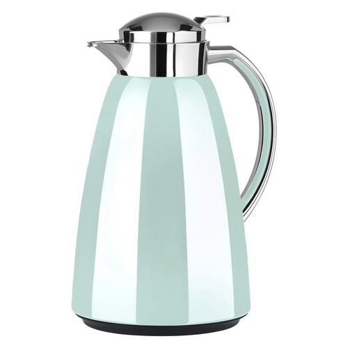 Emsa Isolierkanne Campo, Mintgrün, Pastellgrün, Metall, 1,0 L, 15x25.5x15 cm, Vakuum, 100% dicht, Glaskolben, abnehmbarer Deckel, hält warm, kalt, Kaffee & Tee, Kannen, Thermoskannen