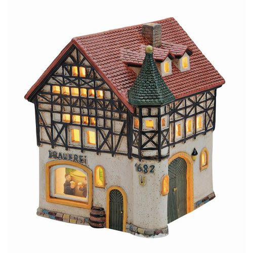 Dekohaus brauerei 1682 , Mehrfarbig , Keramik , Haus , 15x17x16 cm , Dekoration, Skulpturen & Dekoobjekte, Dekoobjekte