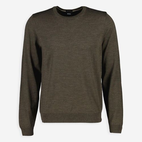 Grüner Pullover mit Rundhalsausschnitt aus Wolle