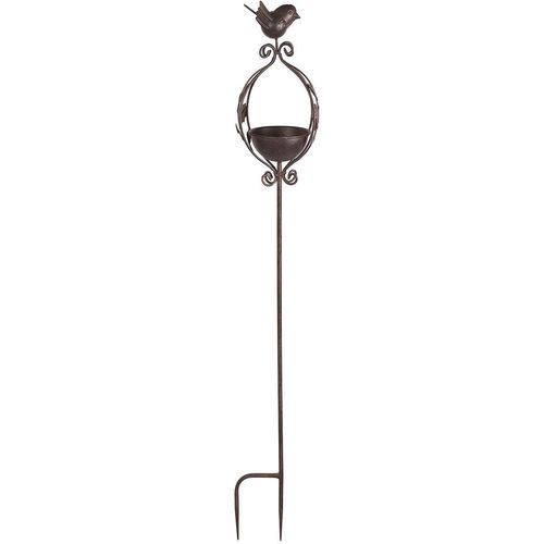 Vogeltränke AMBIENTE HAUS "Vogelbad - Stecker 100cm", braun (antikbraun), B:15cm H:100cm T:11cm, Eisen, Haustiertränken